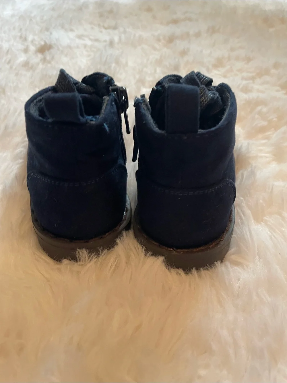 Gymboree Navy Lace-Up Toddler Boots with Side Zip
